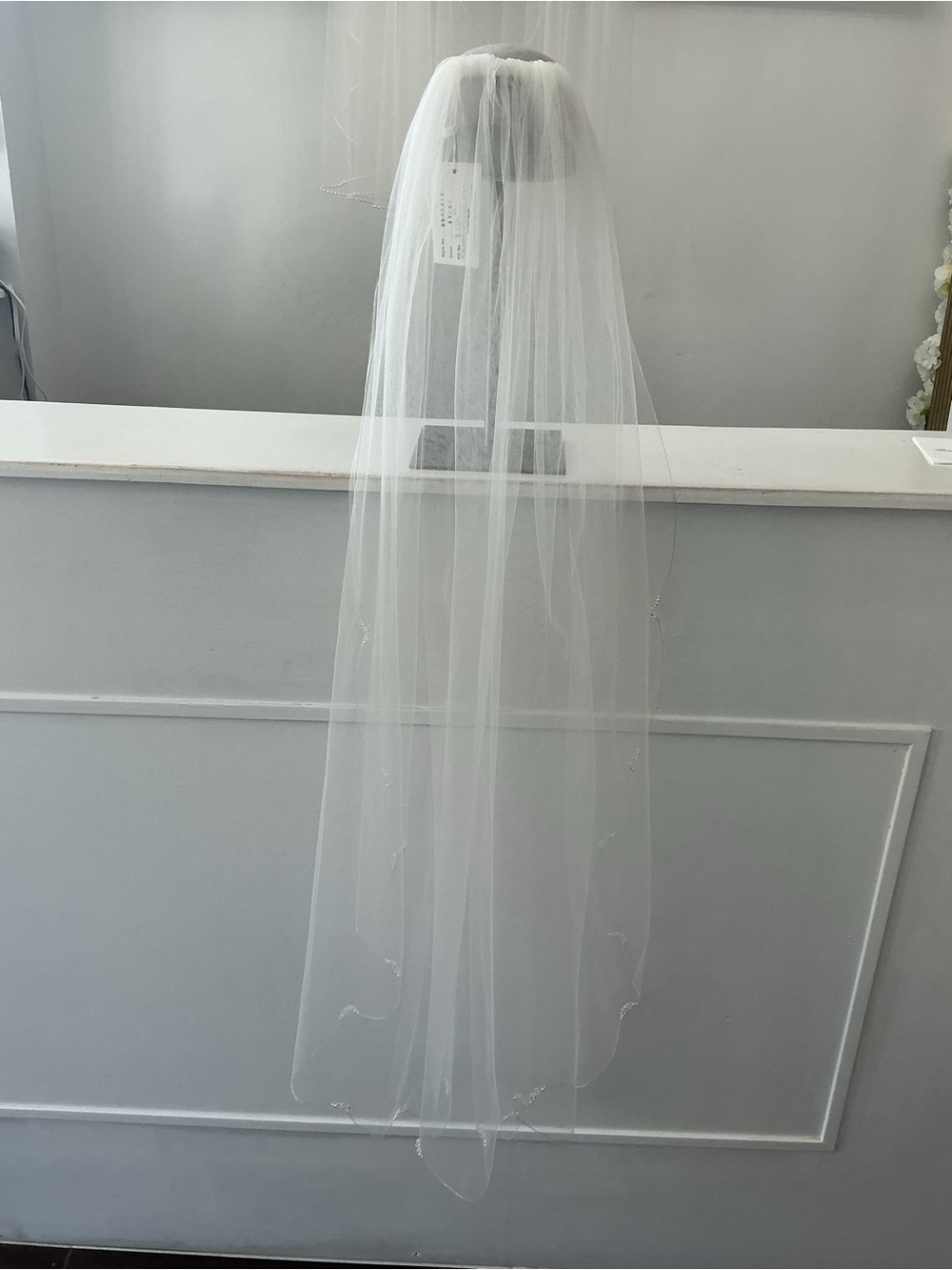 Classic White Bridal Veil with Delicate Edge
